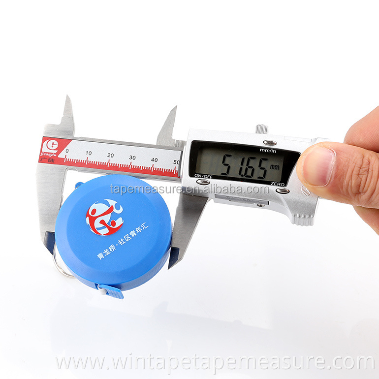 Gift Under 1 Dollar Branded Personalized Logo Measuring Kids Height Retractable Round Blue Tape Measure Holders